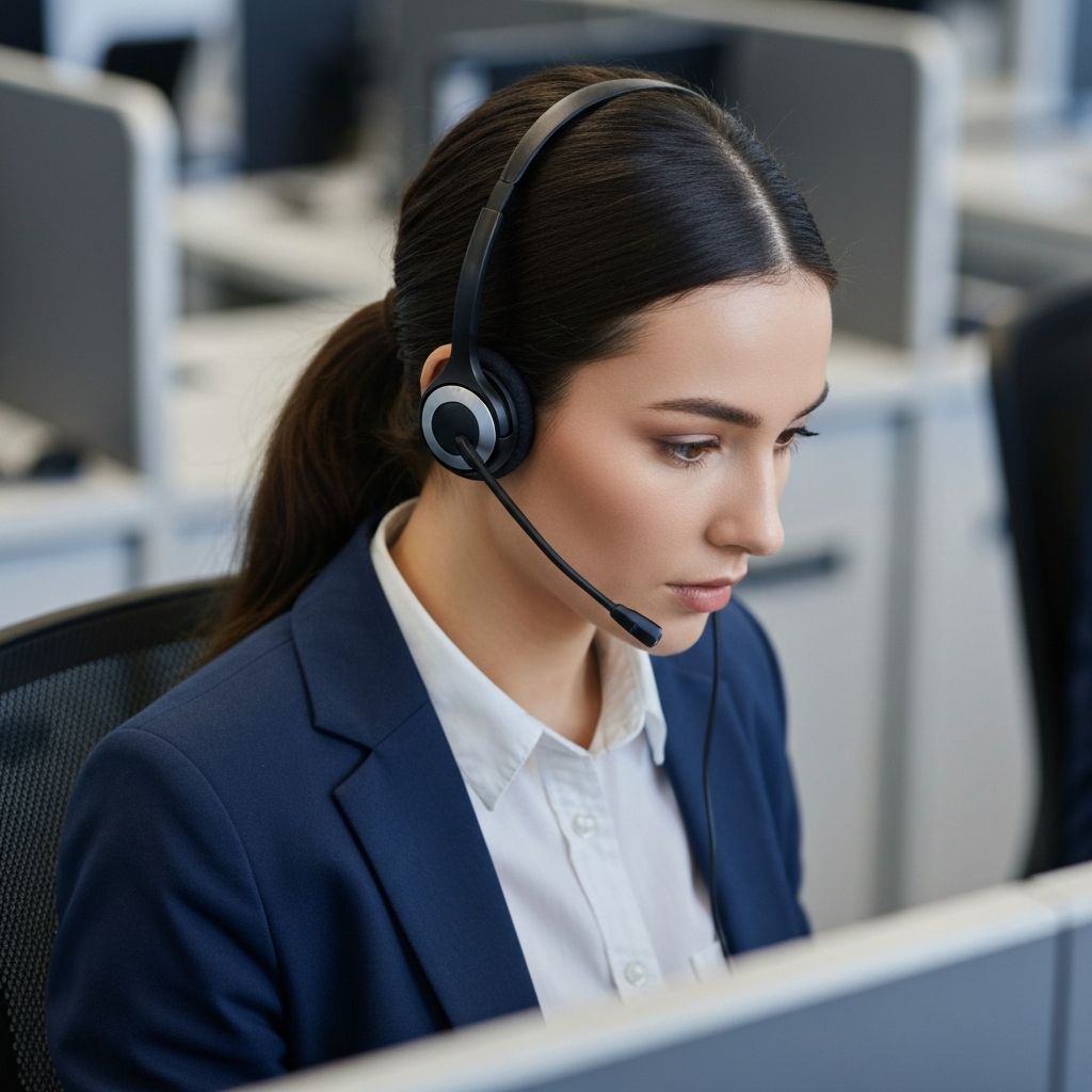 Call center representative ready to assist